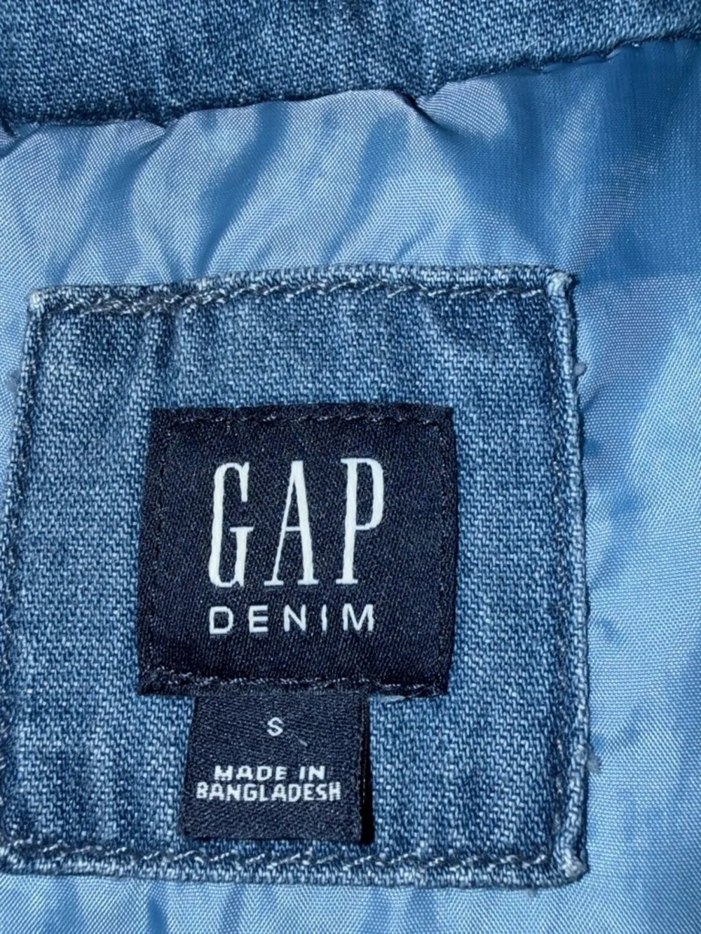 GAP Kids Denim-Style Light Blue Puffer Jacket